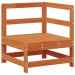 vidaXL Canapé d'angle de jardin Bois de pin massif Brun cire