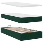 VidaXL Cadre de lit ottoman avec matelas vert foncé 180x200cm velours