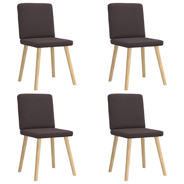 vidaXL Chaises à manger lot de 4 marron foncé tissu
