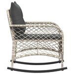vidaXL Chaise à bascule de jardin avec coussins gris clair poly rotin