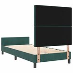 vidaXL Lit à ressorts avec tête de lit Vert foncé 100 x 200 cm Velours