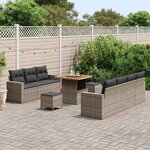 vidaXL Ensemble de canapé de jardin 10 Pièces Gris polyrotin