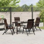 vidaXL Ensemble de salle à manger pour jardin 5 Pièces Marron Poly rotin
