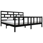 vidaXL Cadre de lit sans matelas noir bois massif 200x200 cm