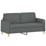 vidaXL Canapé à 2 places Gris foncé 140 cm Tissu