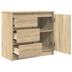 vidaXL Buffet avec tiroir chêne sonoma 71x35x65 cm bois d'ingénierie