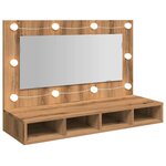 vidaXL Armoire à miroir avec LED Chêne artisanal 90x31 5x62 cm
