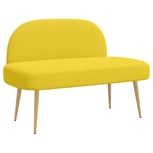 vidaXL Banc rembourré avec dossier Jaune clair 110 x 60 x 76 cm