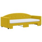vidaXL Lit de jour avec lit gigogne et matelas jaune 80x200 cm velours
