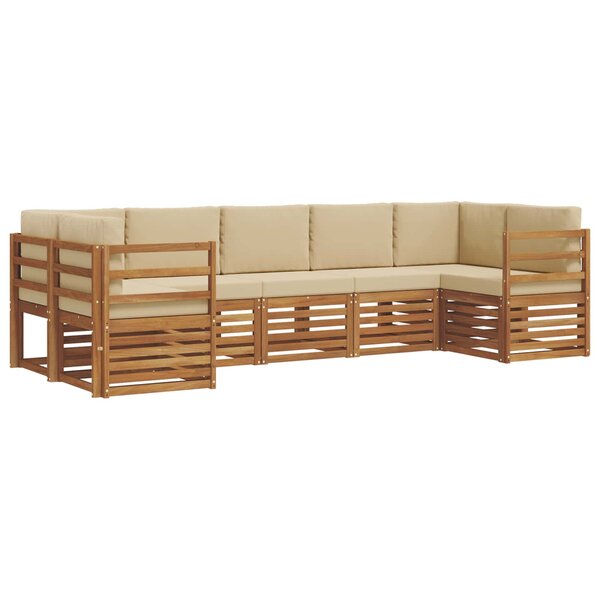 vidaXL Ensemble de canapés d'extérieur 7 pc Naturel et Beige