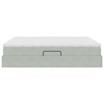 vidaXL Lit avec rangement et matelas Gris clair 160 x 200 cm Velours