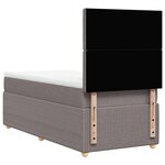 vidaXL Sommier à lattes de lit avec matelas Taupe 90x190 cm Tissu