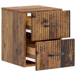 vidaXL Cabinet de chevet mural 2 pc Bois ancien 34 5 x 33 x 40 cm