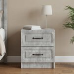 vidaXL Cabinet de chevet Gris béton 43 x 34 5 x 44 5 cm