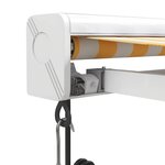 vidaXL Auvent rétractable jaune et blanc 4 5x3 m tissu et aluminium