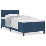 vidaXL Lit à ressorts avec matelas bleu 90x200 cm tissu