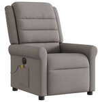 vidaXL Fauteuil de massage inclinable électrique Taupe Tissu