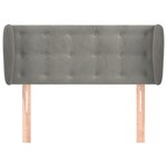 vidaXL Tête de lit avec oreilles Gris clair 83x23x78/88 cm Velours