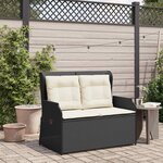 vidaXL Banc de jardin Noir polyrotin