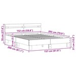 vidaXL Cadre de lit avec LED Blanc 152 x 203 cm Bois d'ingénierie