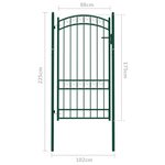vidaXL Portail de clôture avec dessus arqué Acier 100x175 cm Vert