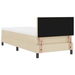 vidaXL Lit à ressorts avec coussin Crème 90 x 200 cm tissu