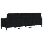 vidaXL Canapé 3 places avec oreillers décoratifs noir 210 cm velours