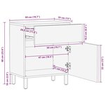 Table de chevet vidaXL 50x33x60 cm en bois massif d'acacia