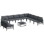 vidaXL Ensemble de canapé de jardin 11 Pièces Anthracite Acier