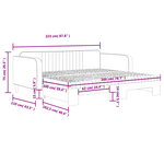 vidaXL Lit de jour et gigogne et matelas gris foncé 100x200 cm velours