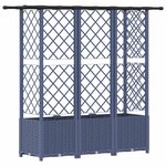 vidaXL Lit Élevé avec Treillis et Toit Gris 163 5 x 40 x 136 cm PP