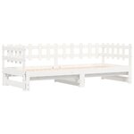 vidaXL Lit coulissant sans matelas blanc 2x(80x200) cm Bois massif