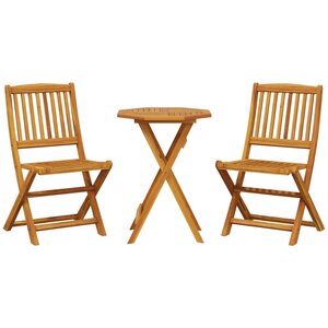 vidaXL Ensemble de bistro pliable 3 Pièces bois d'acacia solide