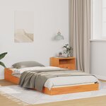 vidaXL Cadre de lit Marron cire 100 x 200 cm Bois massif en pin