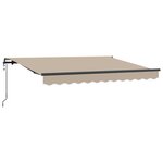 vidaXL Auvent Rétractable Beige 350 x 200 cm tissu