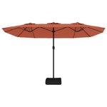 vidaXL Parasol de jardin à double tête avec LED terre cuite 449x265 cm