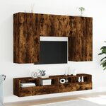 vidaXL Meubles TV muraux 2Pièces chêne fumé 100x30x30cm bois d'ingénierie