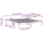 vidaXL Cadre de lit avec tables de chevet Marron Marron cire