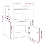 vidaXL Chariot de cuisine Chêne fumé 60x45x80 cm Bois d'ingénierie