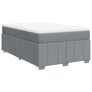 vidaXL Sommier à lattes de lit avec matelas Gris clair 120x200cm Tissu