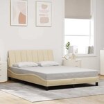 vidaXL Cadre de lit sans matelas crème 120x200 cm tissu