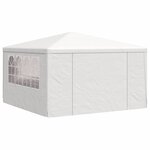 vidaXL Tente de réception avec parois latérales 4x4 m Blanc 90 g/m²