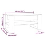 vidaXL Table basse chêne sonoma 102x55x45 cm bois d'ingénierie