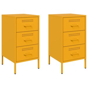 vidaXL Tables de chevet 2 Pièces jaune moutarde 36x39x68 cm