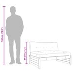 vidaXL Canapé central 120x80 cm noir bois de pin massif