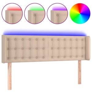vidaXL Tête de lit à LED Cappuccino 147x16x78/88 cm Similicuir