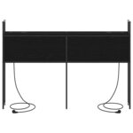 vidaXL Headboard de Rangement avec Station de Charge Chêne noir 140 cm