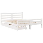 vidaXL Cadre de lit sans matelas blanc 150x200 cm bois de pin massif
