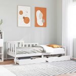 vidaXL Lit de jour et tiroirs sans matelas blanc 90x200 cm bois massif