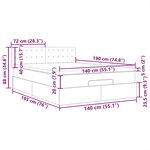 vidaXL Lit ottoman avec matelas et LED bleu 140x190 cm tissu